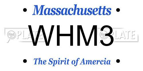 WHM3 Massachusetts License Plate