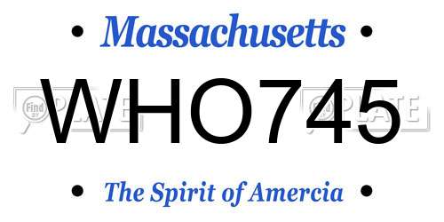 WHO745 Massachusetts License Plate
