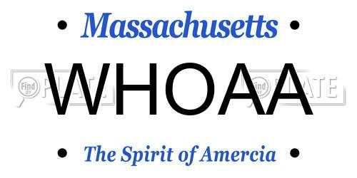 WHOAA Massachusetts License Plate
