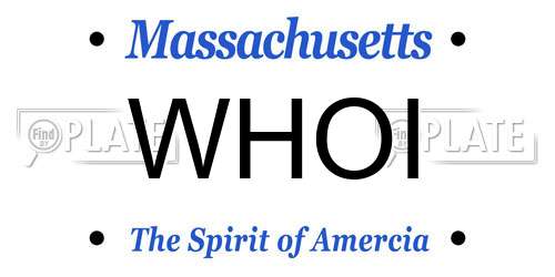 WHOI Massachusetts License Plate