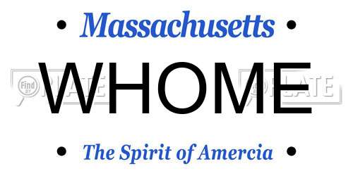 WHOME Massachusetts License Plate