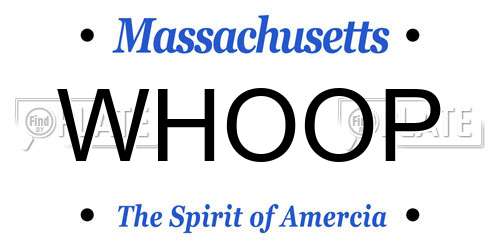 WHOOP Massachusetts License Plate
