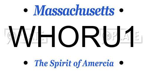 WHORU1 Massachusetts License Plate