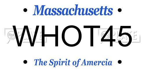 WHOT45 Massachusetts License Plate