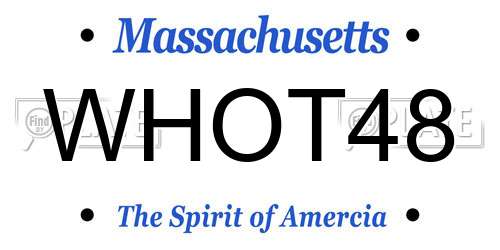 WHOT48 Massachusetts License Plate