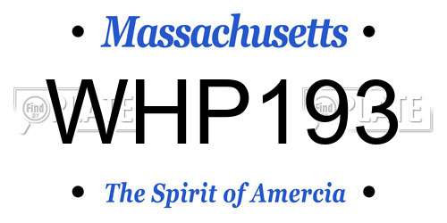 WHP193 Massachusetts License Plate