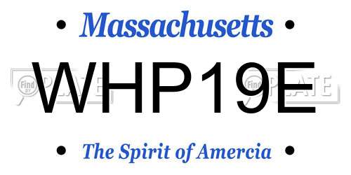 WHP19E Massachusetts License Plate