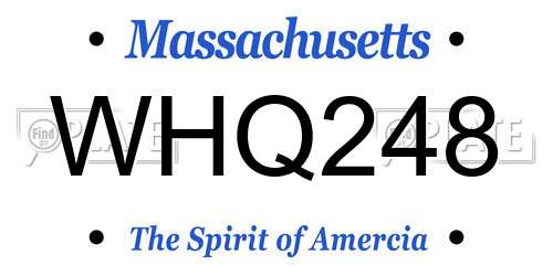WHQ248 Massachusetts License Plate
