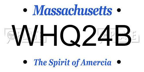 WHQ24B Massachusetts License Plate