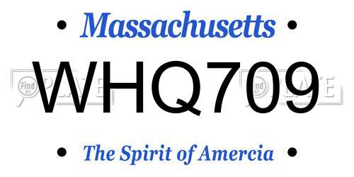 WHQ709 Massachusetts License Plate