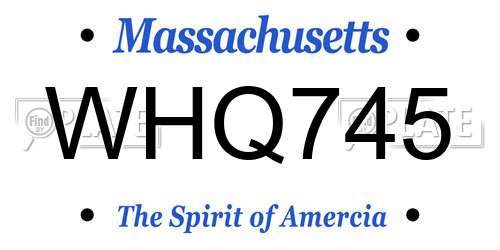 WHQ745 Massachusetts License Plate