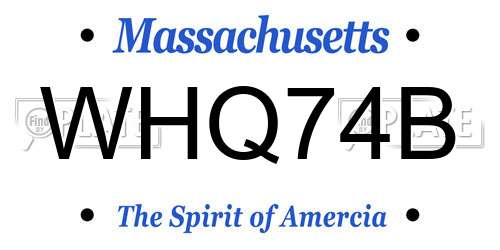 WHQ74B Massachusetts License Plate