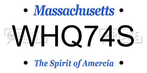 WHQ74S Massachusetts License Plate
