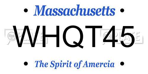 WHQT45 Massachusetts License Plate
