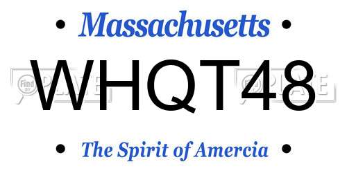 WHQT48 Massachusetts License Plate