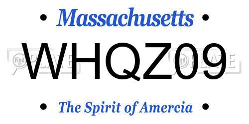 WHQZ09 Massachusetts License Plate