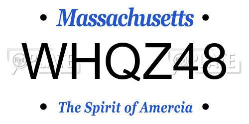 WHQZ48 Massachusetts License Plate
