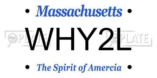 WHY2L Massachusetts License Plate