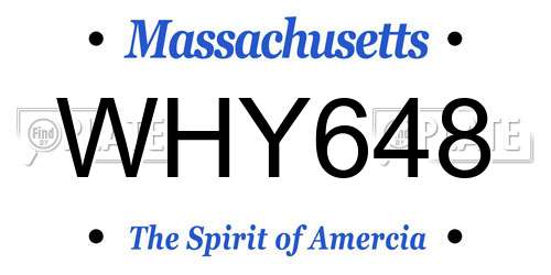 WHY648 Massachusetts License Plate