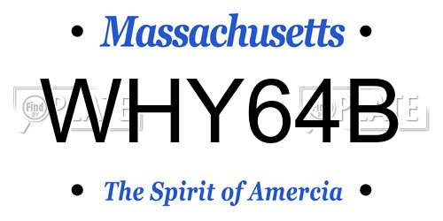 WHY64B Massachusetts License Plate