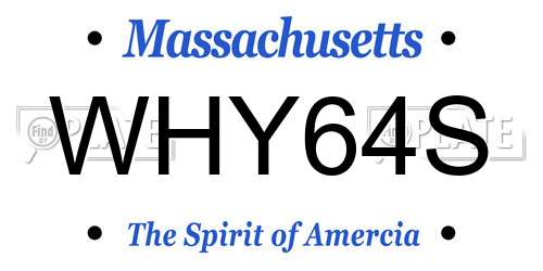 WHY64S Massachusetts License Plate