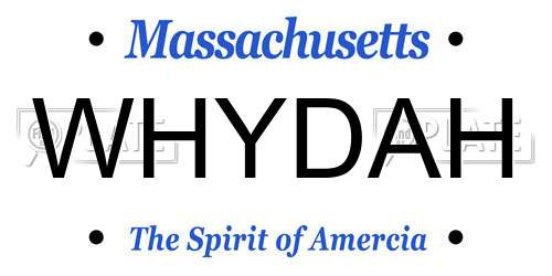 WHYDAH Massachusetts License Plate
