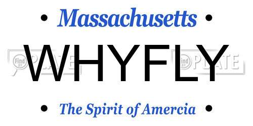 WHYFLY Massachusetts License Plate