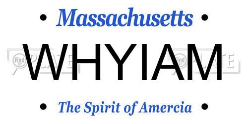 WHYIAM Massachusetts License Plate
