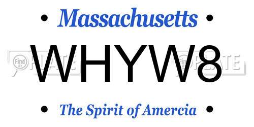 WHYW8 Massachusetts License Plate