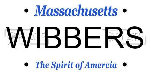 WIBBERS Massachusetts License Plate