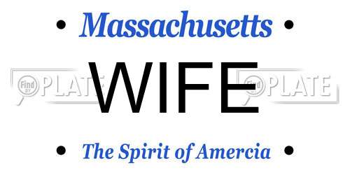WIFE Massachusetts License Plate