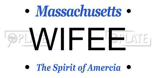 WIFEE Massachusetts License Plate