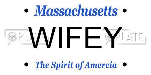 WIFEY Massachusetts License Plate