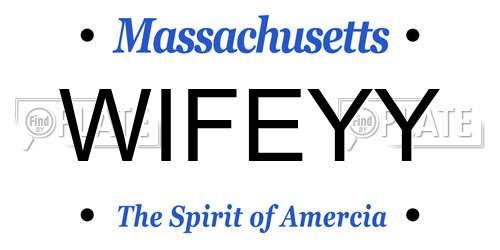 WIFEYY Massachusetts License Plate