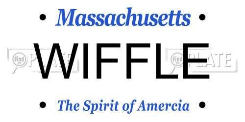 WIFFLE Massachusetts License Plate