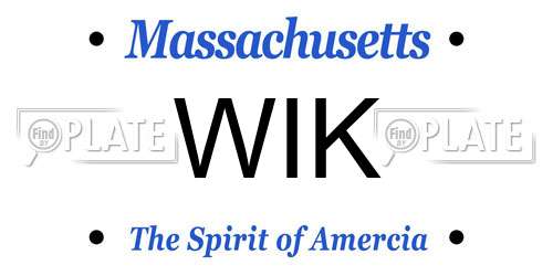 WIK Massachusetts License Plate