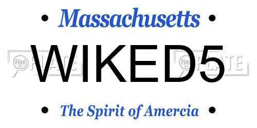 WIKED5 Massachusetts License Plate