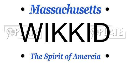 WIKKID Massachusetts License Plate