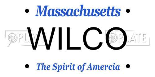 WILCO Massachusetts License Plate
