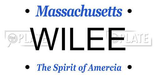 WILEE Massachusetts License Plate