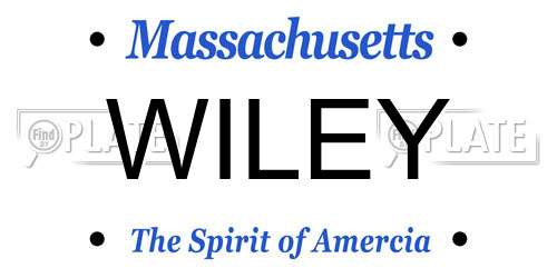WILEY Massachusetts License Plate