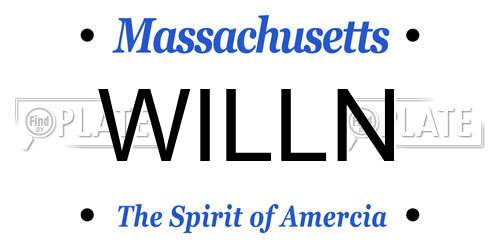 WILLN Massachusetts License Plate