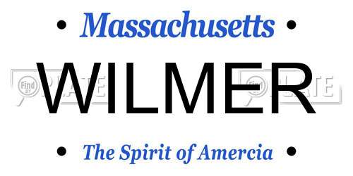 WILMER Massachusetts License Plate