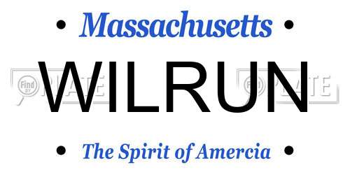 WILRUN Massachusetts License Plate