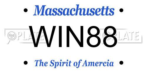 WIN88 Massachusetts License Plate