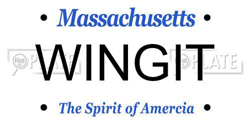 WINGIT Massachusetts License Plate