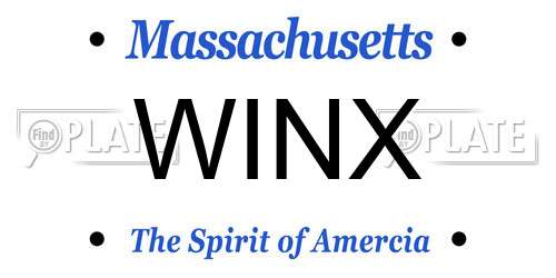 WINX Massachusetts License Plate