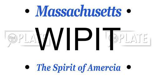WIPIT Massachusetts License Plate