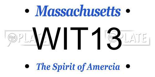WIT13 Massachusetts License Plate