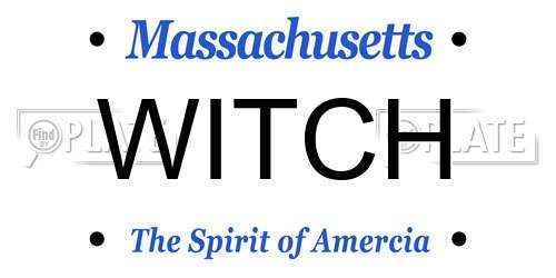 WITCH Massachusetts License Plate